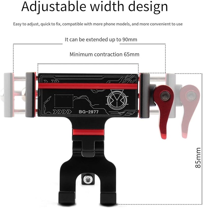 Stem Style Black Universal Bike Motorcycle Handlebar Phone Mount Clip Nonslip Stand - Image 4